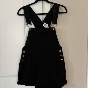 Princess Polly Black Overalls with Gold Details